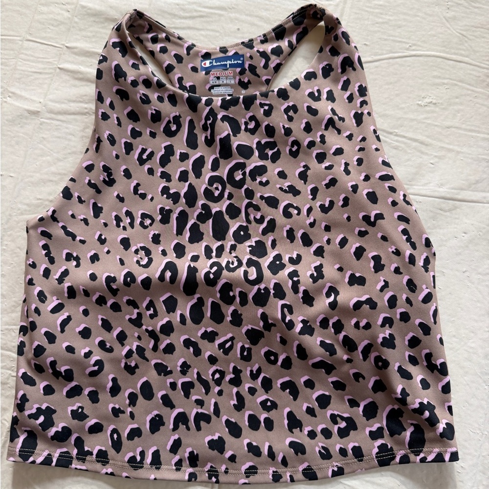 {Champion} Animal Print Built in Bra Tank